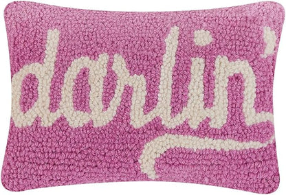 Peking Handicraft Darlin Hook Pillow, 12-inch Length, Wool and Poly Velvet, for Home, Office, Living Room Décor