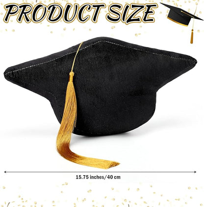 Class of 2026 Autograph Stuffed Pillow 15.7" Graduation Autograph Stuffed Pillow Graduation Guest Signature Gifts Grad Party Sign in Decor for High School College(Black,Cap)