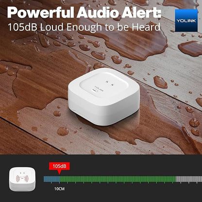 YoLink Smart Home Starter Kit: SpeakerHub & Water Leak Sensor 4 with 105dB Audio Alarm 2-Pack, SMS/Text, Email & Push Notifications, Freeze Warning, LoRa Up to 1/4 Mile Open-Air Range, w/Alexa, IFTTT