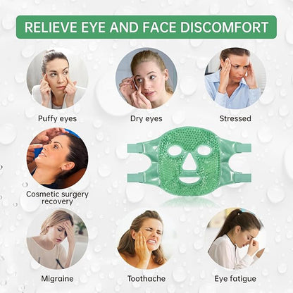 ZNÖCUETÖD Face Ice Mask Facial Ice Packs Gel Hot Cold Compress for Post Oral, Dental, Nose,Facelift Plastic Cosmetic & Laser Surgery Recovery Puffiness Swelling Dark Circles & Headaches Gift for Women