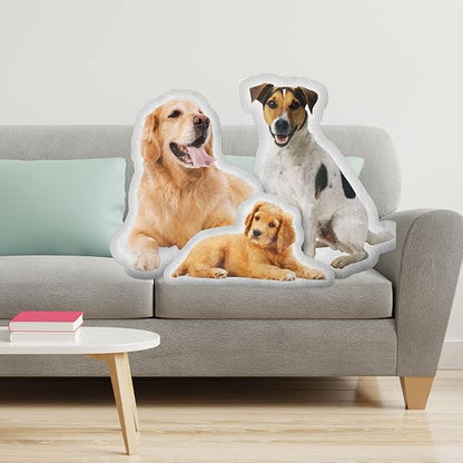 Custom Pet Shaped Pillows, Personalized Funny Pillow with Pet/Picture/People, Double Side 3D Printing Photo, for Birthday, Thanksgiving, Christmas, Halloween (24 inches01)