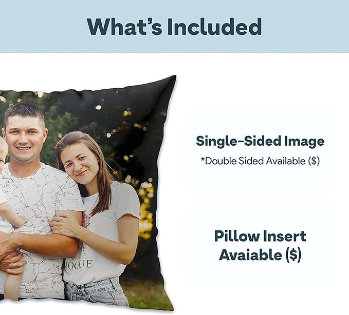 Custom Pillow - Sympathy Gift for Loss of Loved One - Personalized Memorial for Family or Friends - Throw Pillow Thinking of You - USA Family Made With Love - Multiple Sizes (16"x16")