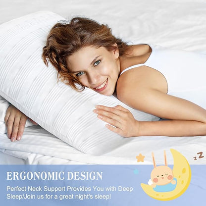 Meoflaw Cooling Pillows for Sleeping Standard Size Set of 2,Shredded Memory Foam Bed Pillow,Adjustable Loft Standard Pillow for Side & Back Sleeper-Medium Firm