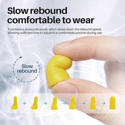 250 Pairs Quality Foam Ear Plugs Bulk, NRR 32dB for Shooting,Sleeping,Work & Construction Site,Yellow