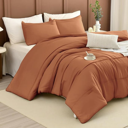 Masaca Oversized King Comforter 128x120,Pinch Pleat Pumpkin Bedding Comforter Set,3Pcs Ultra Soft Fluffy Extra Large King Comforter Set for All Season