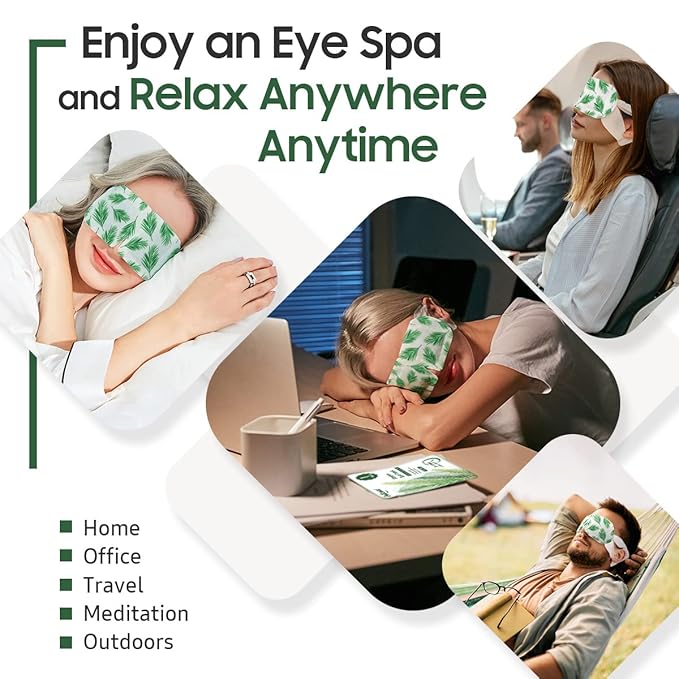 30Packs Steam Eye Mask, Heated Eye Mask Warm Compress for Eyes, Self Heating Disposable Steam Mask for Home Sleep, Spa, Travel Essentials & Relaxation Gifts, Stocking Stuffers (Tea Tree)