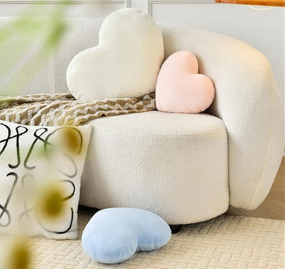 Petrella Heart Pillow Cute Fuzzy Pillows Throw Pillows for Bed Livingroom Home Decor Cushion Decorative Aesthetic Preppy Pillows White,Large 19"x15"