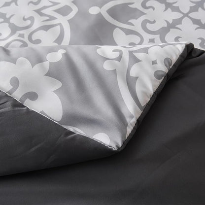 EVENHUG King Comforter Set 7 Pieces Lightweight Soft Queen Size Comforters for All Season Floral Bedding Sets Bed in a Bag with Flat Sheet and Fitted Sheet Pillowcases (104"x90")