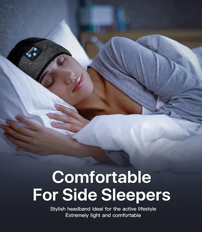 Sleep Headphones Bluetooth Headband Headphones, Voerou Adjustable Sleeping Headphones, 10+ Hours Play Time with Stereo HD Hi Fi Speakers, Perfect for Sleep, Workout, Yoga, Travel, Insomnia, Meditation