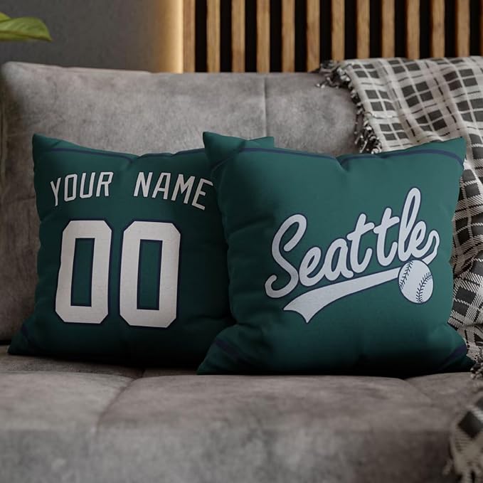ANTKING Seattle Throw Pillow 2 Packs Custom Name and Number for Men Women Boy Personalized Gifts