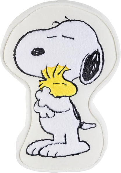 Berkshire Peanuts® Plush Throw Pillow, Gift Idea, Snoopy Cute Character Shaped Cushion, Soft Cozy Decor for Bed Couch Chair(Snoopy + Woodstock Hug Pillow All Colorways, 15.5’’ L)