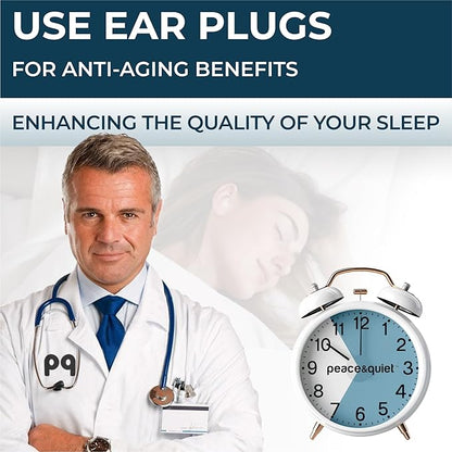 Peace&Quiet PQ Wax Ear Plugs for Sleeping, Swimming - 54 Noise Cancelling Silicone Gel Wax Earplugs, Ear Protection for Sleep and Swim, Soft Pillows with Sound Blocking Level 32Db, (54 Pillows)