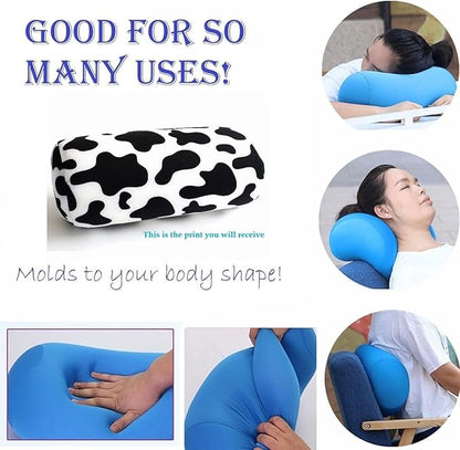 Bookishbunny Microbead Cylinder Bolster Roll Pillow 13" x 7" (Cow)