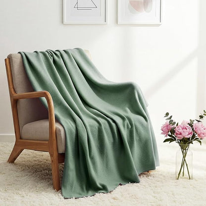 Kinlop Fleece Blanket Bulk 60 x 50 Inch Soft Lightweight Fleece Cozy Blanket Warm Throw Plush Pet Throw for Bed Couch Sofa Home Office Wedding Gifts Travel Camping(Gray Green)