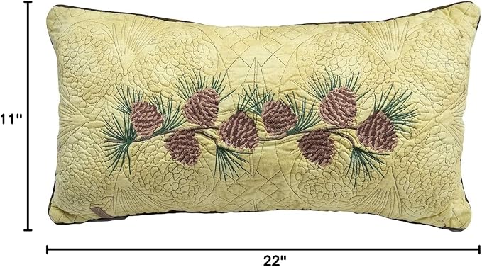 Donna Sharp Throw Pillow - Cabin Raising Pine Cone Lodge Decorative Throw Pillow with Pine Cone Pattern - Rectangular