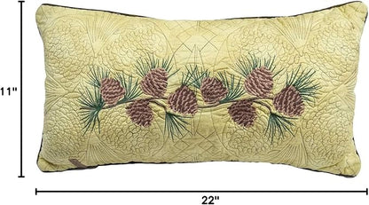 Donna Sharp Throw Pillow - Cabin Raising Pine Cone Lodge Decorative Throw Pillow with Pine Cone Pattern - Rectangular