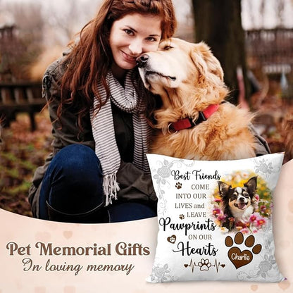 Personalized Pet Photo Memorial Throw Pillow - Insert Included, Dog Loss Sympathy Gift, Custom Pet Pillow Cover
