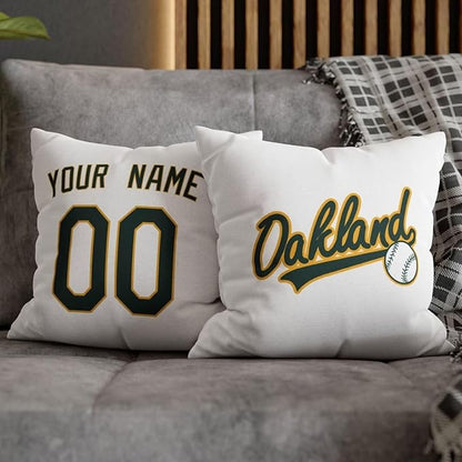 ANTKING Oakland Throw Pillow 2 Packs Custom Name and Number for Men Women Boy Personalized Gifts