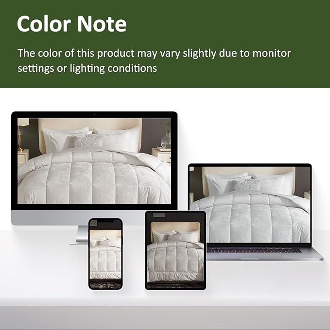 HYPREST Velvet Comforter King,3 Pcs Luxury Elegant Velvet Duvet,Ultra Soft White Bedding Comforter Sets