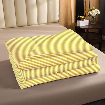 Stripe Bedding Set Yellow White Striped Comforter Set King Farmhouse Ticking Stripes Down Comforter Gothic Home Decor Horizontal Stripes Geometric Lines Reversible Duvet Set Kids Girls Women