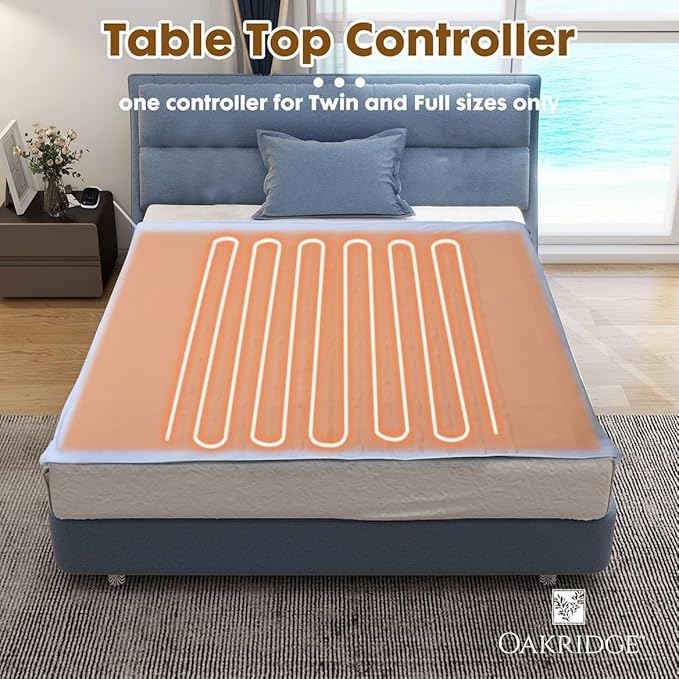 OakRidge Digital Comfort Fleece Heated Twin Blanket - Sky Blue, 100% Polyester, Machine Washable, Oeko-TEX Certified, Perfect for Warm Nights, Controlled Heat Settings