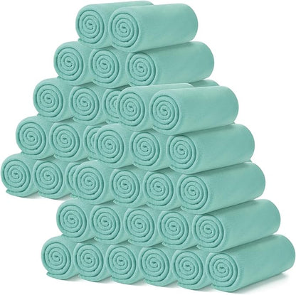 Kinlop Fleece Blanket Bulk 60 x 50 Inch Soft Lightweight Fleece Cozy Blanket Warm Throw Plush Pet Throw for Bed Couch Sofa Home Office Wedding Gifts Travel Camping(Blue Green)