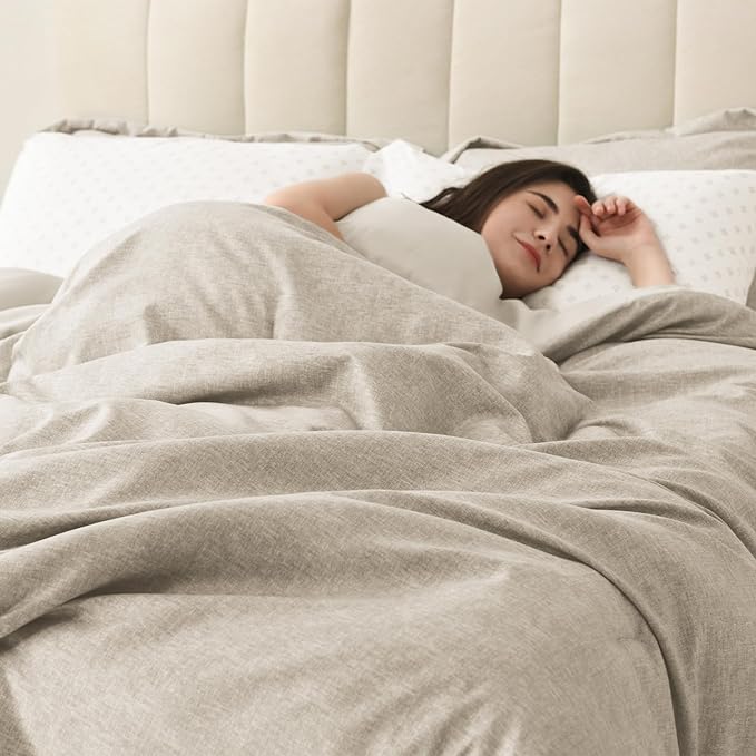 Comfort Spaces Twin XL 5 Pieces Comforter Set, Boho Bed Sets, Farmhouse Bedding Sets with Comforter, Gift Bed in a Bag with Comforter, Sheets, Pillowcases, and Shams, Twin XL, Taupe