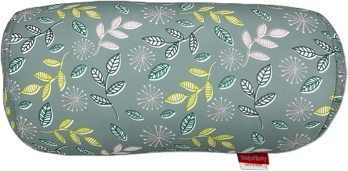 Bookishbunny Microbead Cylinder Bolster Roll Pillow 13" x 7" Various Patterns (LeavesLightSage)
