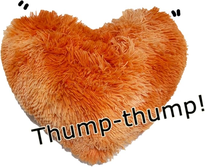 MorroMorn Fluffy Heart Throw Pillows, Shaggy Decorative Pillow for Sofa Couch Bed, Cute Room Decor Decorations for Women Girls Kids (Tie-dye Orange)