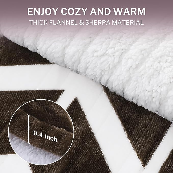 VENTIMI Electric Blanket Heated Throw, 50" x 60" Heated Blanket with 5 Heat Levels & 3 Hours Auto Off, Fast Heating Blanket with ETL & FCC Certification, Coffee