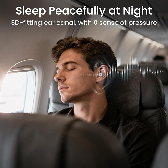 Ear Plugs, Soft Ear Plugs for Sleeping - 30dB Noise Cancelling Reusable Silicone Earplugs, Ultra Comfortable Fit for Studying, Concerts, Travel, 8 Ear Tips