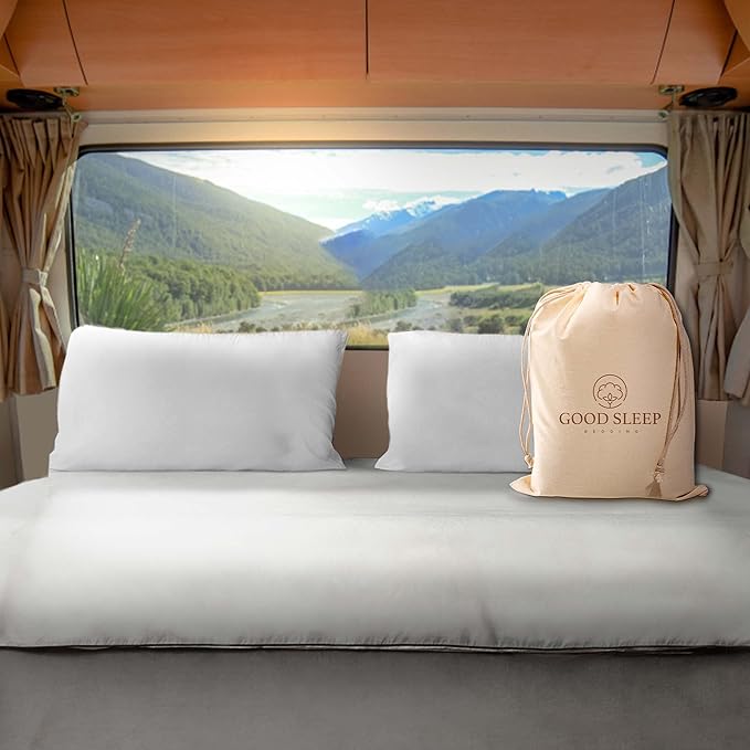 Good Sleep Bedding 600TC Luxurious White RV King Sheets, 72x80, 100% Egyptian Cotton, 4-Piece Set, Ultra Soft, 16" Deep Pocket