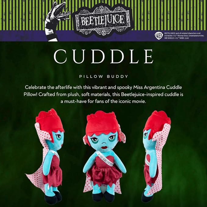 Collectibles Beetlejuice Halloween Miss Argentina Bedding Super Soft Cozy Decorative Pillow, (Officially Licensed Product) By Franco