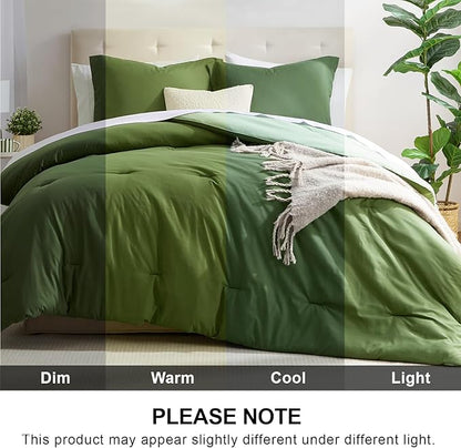 satisomnia Twin Size Green Comforter Set, Twin 2 Piece Down Alternative Comforter Set