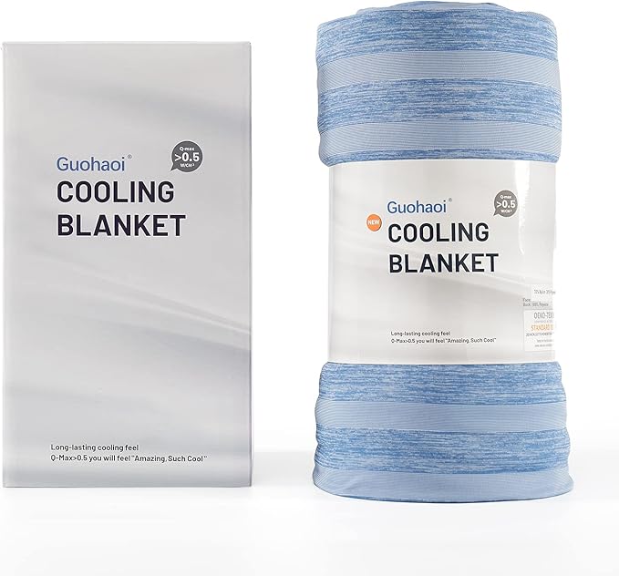 Guohaoi Cooling Blankets for Hot Sleepers,Arc-Chill Q-Max >0.5 Cool Fiber,100% Oeko-Tex Certified,Twin Full Size Lightweight Summer Cool Blanket for Travel/Outdoor Ultra Cold Breathable,60''x90''