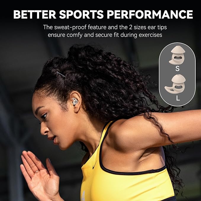 Sleepals Micro Sleep Earbuds for Side Sleepers, Sleep Headphones with Noise Reduction, Soft and Snug Fit Overnight, Slim and Light, 28hr Play with Travel Charging Case (Off-White)