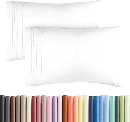 Queen Pillow Cases Set of 2 - Ultra Soft Hotel Quality Pillowcase Covers - Comfy, Cozy & Wrinkle Free - Shrinkage and Fade Resistant - Machine Washable Pillow Protectors - 2 Piece Set - Antique White