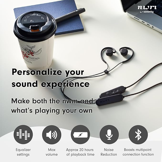 nwm NTT Sonority Wireless Open-Ear Speakers (Neckband) with PSZ Technology MBN001 Dark Brown