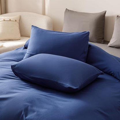 Wellboo Royal Blue Comforter Sets California King Solid Bright Blue Bedding Comforters Women Men Soft Pure Color Quilts Blanket Cal King Durable Breathabe Adults Teens Dark Navy Bed Quilt