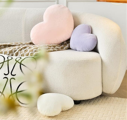 Petrella Heart Pillow Cute Fuzzy Pillows Throw Pillows for Bed Livingroom Home Decor Cushion Decorative Aesthetic Preppy Pillows Pink2,Large 19"x15"