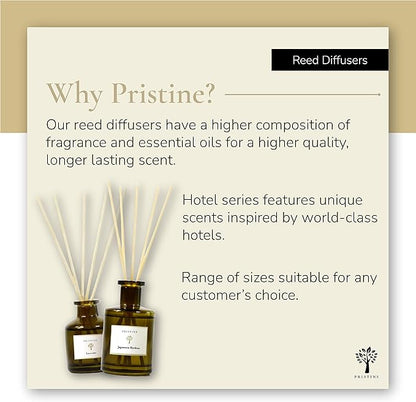 PRISTINE Sakura Reed Diffuser for Home | Cherry Blossom Flower Sakura Oil Diffuser & Reed Diffuser Sticks with Essential Oil Reed Diffuser Set | Home & Office | Perfect Blend for Calming & Restoring