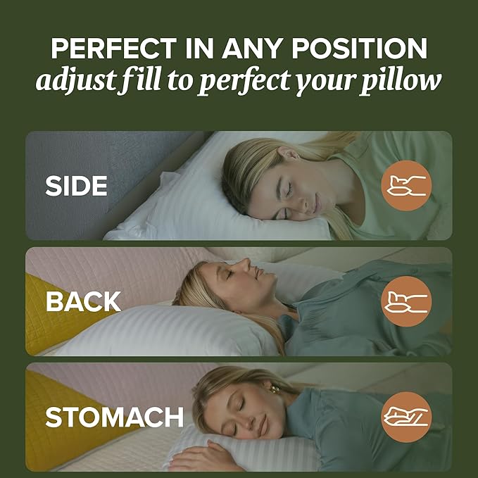 Beckham Hotel Collection Summer Sanctuary King Pillow - Cooling Qmax Adjustable Down Alternative Pillow w/Extra Fill, Ideal for Side Back Stomach Sleepers