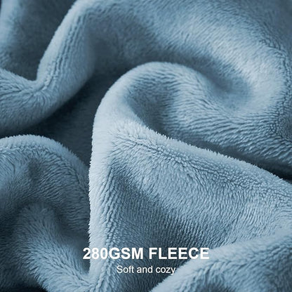 Hansleep Fleece Blanket Twin Size Washed Blue, Soft Cozy Twin Fuzzy Flannel Lightweight Blanket for Bed, Sofa, Couch, Travel, Camping, Washed Blue, 60x80 Inches