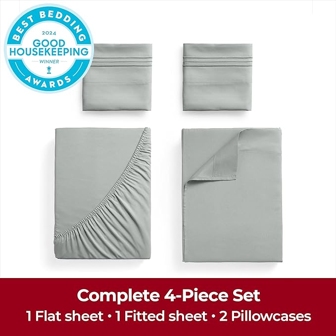 Mellanni Extra Deep Queen Sheets - 4 PC Iconic Collection Bedding - Hotel Luxury, Ultra Soft, Cooling Bed Sheets - Wrinkle, Fade, Stain Resistant (Queen, Spa Mint)