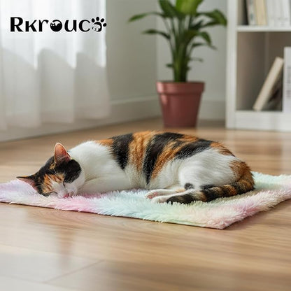 Pets Bed Blanket Dogs Reversible Soft Dog Throw Blankets Cats Mat Sleeper Fuzzy Pet Couch Covers Washable Cat Puppy Cover for Beds Sofa Travel Double Sided Furniture Protection (Colorful Pink,S)