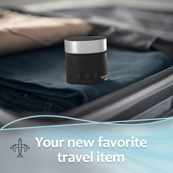 Adaptive Sound Technologies LectroFan Micro 2 - Portable Bluetooth Speaker & White Noise Machine - Compact Sound Machine for Travel - 11 Non-Looping Sounds for Sleep Support - Black