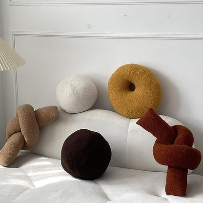 Chocolate Ball Shaped Plush Pillow,Cute Soft Waist Rest Cushion,Home Decorative Throw Pillow Used to Add Comfort and Style to A Couch,Sofa,Or Living Room.