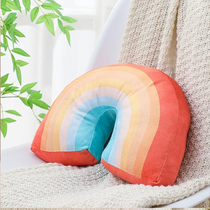 Chunful Rainbow Pillow for Girls Kids 13.8 x 8.7 x 4 Inch Plush Cute Rainbow Throw Pillow Arch Shaped Cushion Stuffed Decoration for Bed Chair Room Home Decor Easter Day(Neutral Bohemian,2 Pcs)