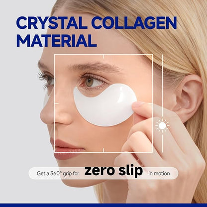 Peptide Jojoba Under Eye Patches, Collagen Eye Mask Instant Reduces Dark Circles and Puffiness, 60 Firming Undereye Hydrating & Cooling for Bags Treatment, Wrinkles, Vegan, No Fragrance