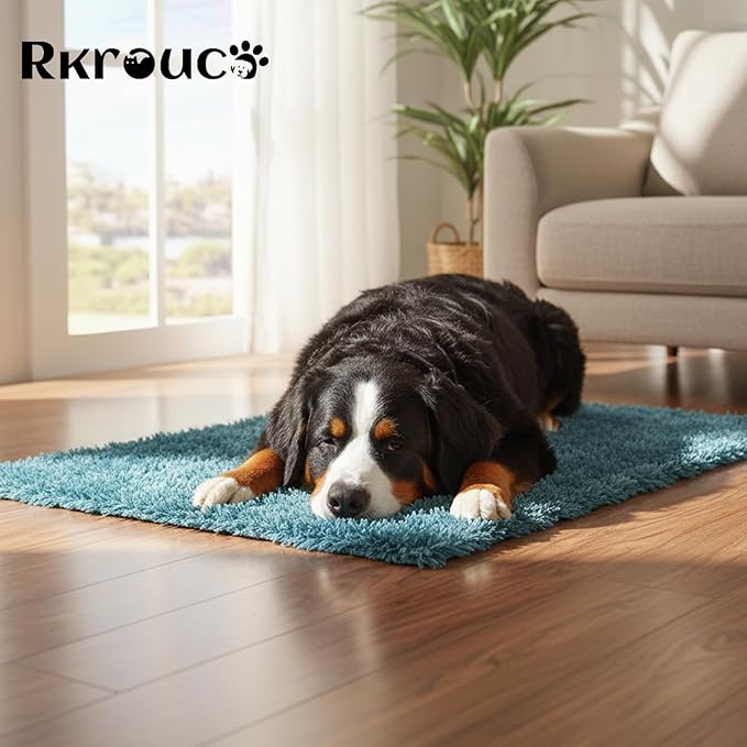 Pets Bed Blanket Dogs Reversible Soft Dog Throw Blankets Cats Mat Sleeper Fuzzy Pet Couch Covers Washable Cat Puppy Cover for Beds Sofa Travel Double Sided Furniture Protection (Colorful Blue,L)